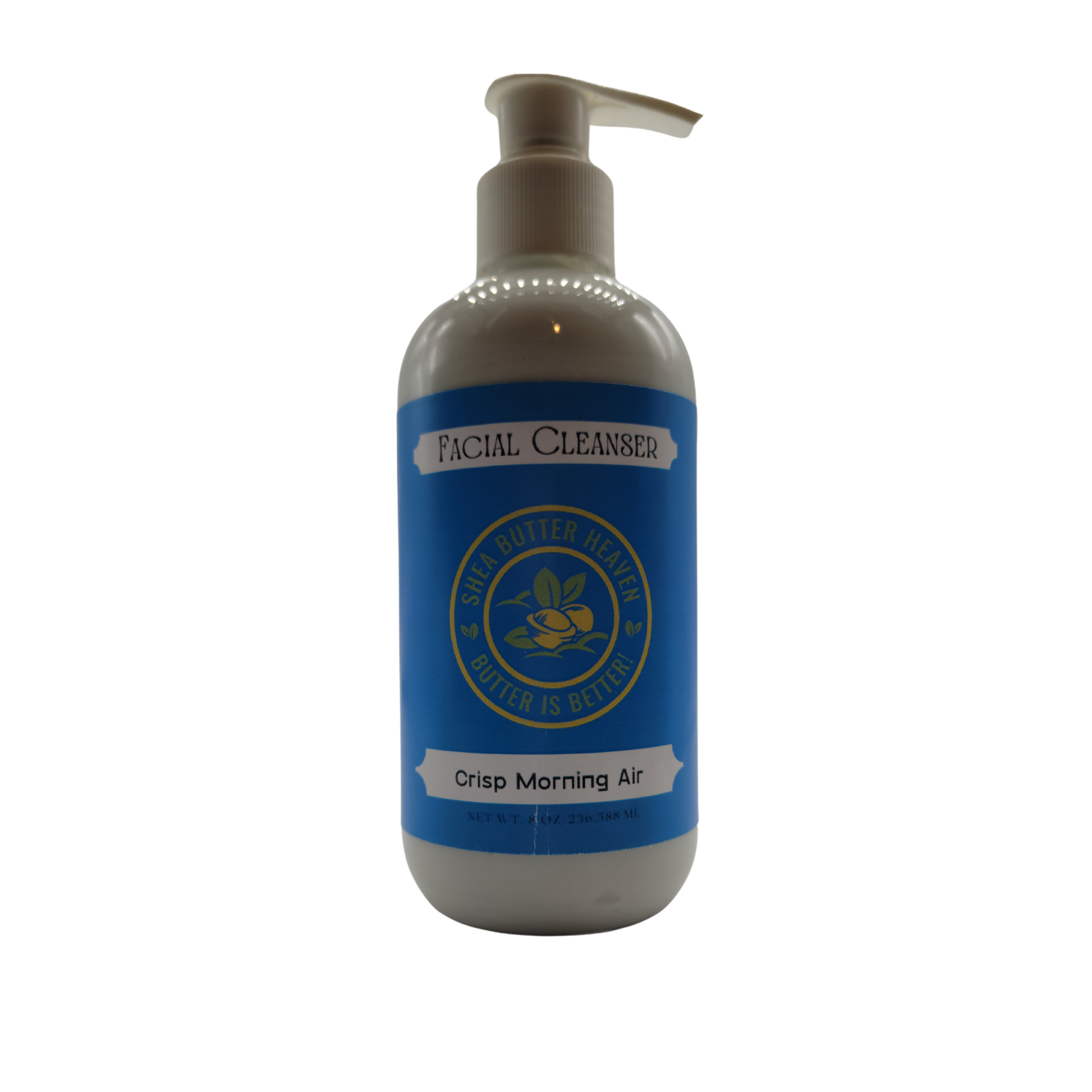 Crisp Morning Air smells like a fresh citrus burst of lime, lemon, bergamot, and ozone open the fragrance while a heart of lily, jasmine, and willow compliment a rich base of mint, patchouli, and musk.  8 oz facial cleanser