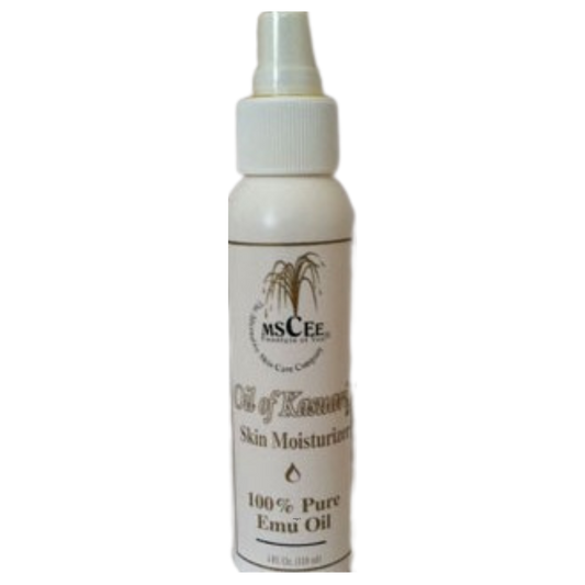 100 % pure Emu Oil.  An excellent moisturizer for severely dry skin. May be used  on the scalp and  as a massage oil to derive its benefits