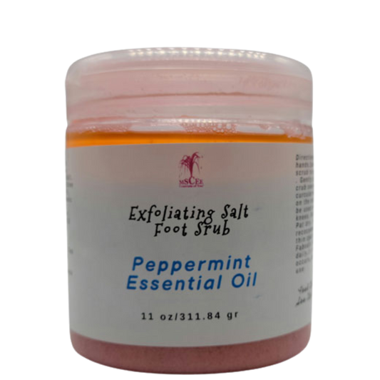 Exfoliating  sea salt foot scrub with peppermint essential oil  11 oz
